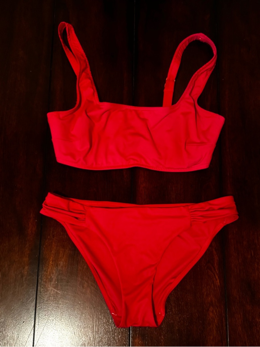 Victoria Secret Red Women’s Bikini Set - Classic Scoop Top and Brief Bottom